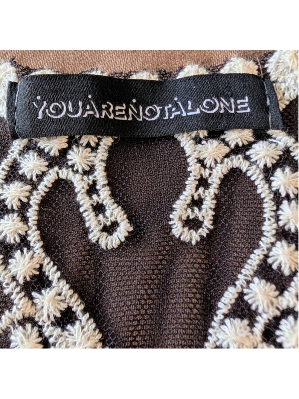 YouareNotAlone Black Mesh Embroidered Lace Boho Tunic Top Small Festival Romance - Picture 8 of 11